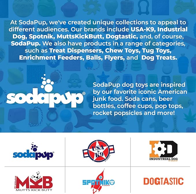 SodaPup Can Pull Tab – Durable & Interactive Dog Tug Toy Made in USA from Non-Toxic, Pet Safe, Food Safe Natural Rubber Material for Bonding & Play Time, Mental & Physical Exercise, Training, & More