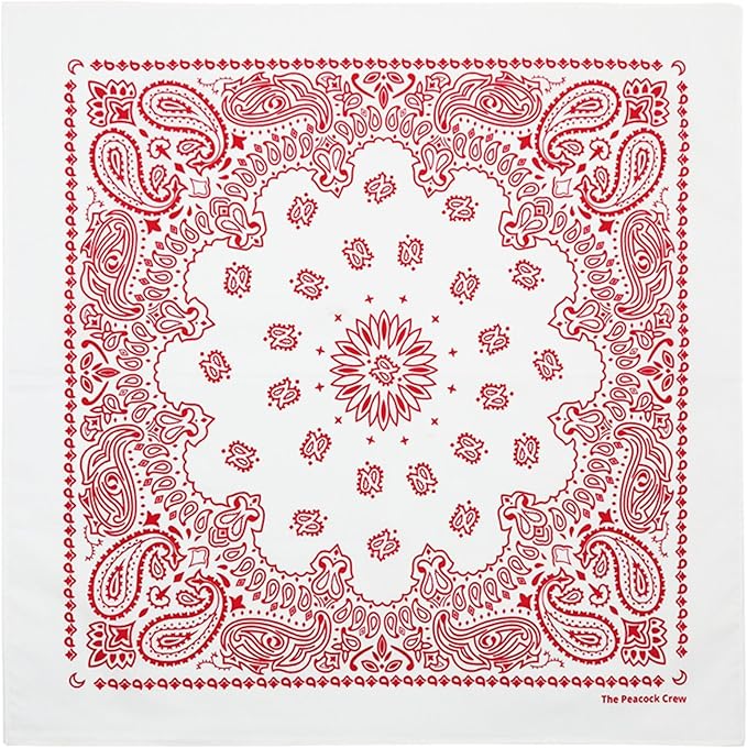 The Peacock Crew Premium Soft Cotton Bandanas Pack for Men and Women Paisley 22 x 22 inches