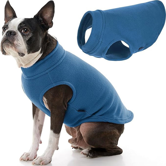 Gooby - Stretch Fleece Vest, Pullover Fleece Vest Jacket Sweater for Dogs, Steel Blue, X-Large