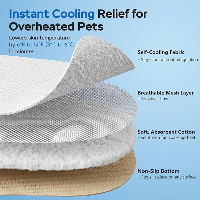 Cat Cooling Mat with Soft U-Shaped Pillow– Breathable Calming Cooling Pad for Cats– Portable Washable Summer Cooling Cat Bed for Indoor Or Travel Use,Hot Pink Cat
