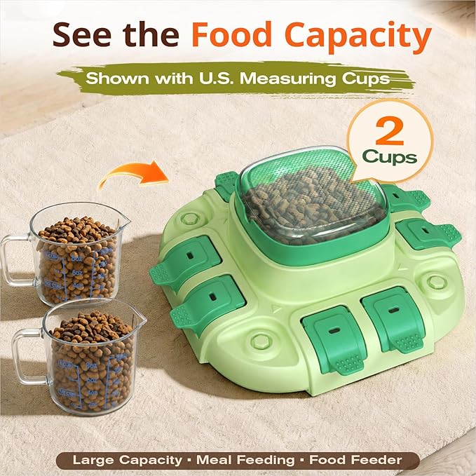 KADTC Dog Puzzle Toy, 2 Levels of Challenge, Push-to-Release Treat Dispenser, Slow Feeder & Mental Stimulation Enrichment Toy for Small Medium Large Dogs