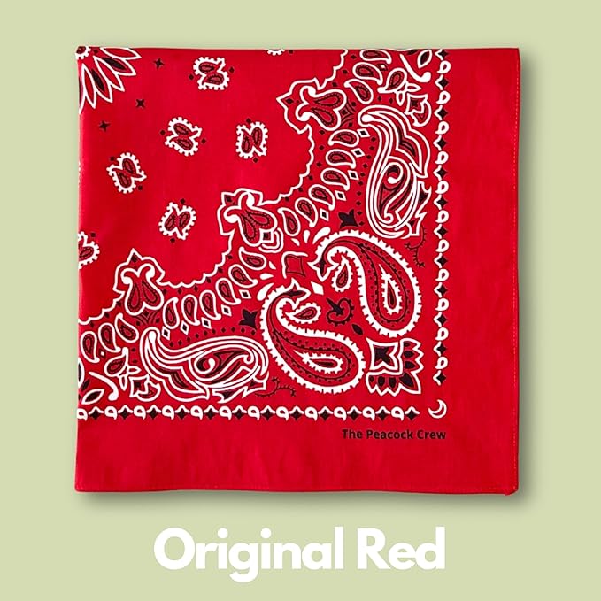 The Peacock Crew Premium Soft Cotton Bandanas Pack for Men and Women Paisley 22 x 22 inches