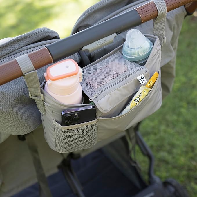 Tiny Twinkle Universal Stroller Organizer with Adjustable Strap - Waterproof Stroller Caddy Fits Baby Jogger, Nuna, Graco, Donna and Bugaboo Strollers (Luna）