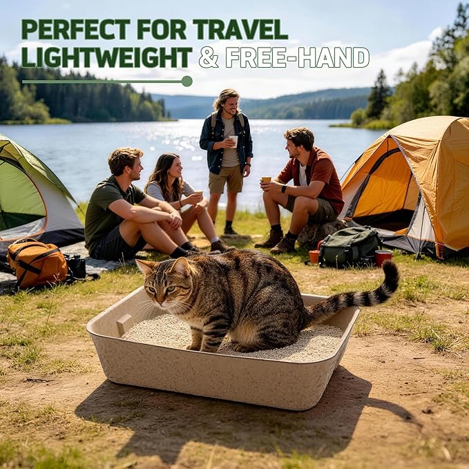 Disposable Litter Boxes for Cats 8-Pack Extra Thick & Sturdy Box Eco-Friendly Cat Travel Cardboard Portable Kitty Litterbox Jumbo Litter Pans for Kitten Leakproof Sustainable for Indoor Outdoor Use