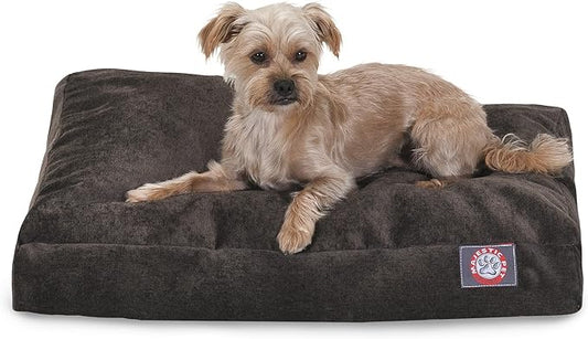 Majestic Pet Shredded Memory Foam Dog Bed Large with Removable Washable Cover – Rectangle Orthopedic Dog Bed–Durable Dog Crate Bed-Flat Dog Bed for Senior Dogs - (44x36) L - Villa - Storm