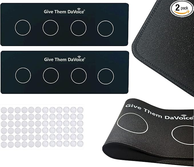 DaVoice Dog Communication Buttons Mat & 36 Adhesive Dots (8 Circles) Pet Talking Buttons Training Mat, Dog Word Buttons Training Mat, Dog Buttons for Communication Board (2 Mats, Buttons Not Included)