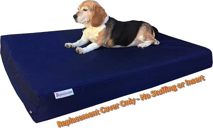 Dogbed4less Small Medium 1680 Ballistic Heavy Duty Dog Pet Bed External Zipper Duvet Cover - Replacement Cover only, 35X20X4 Inches, Navy Blue