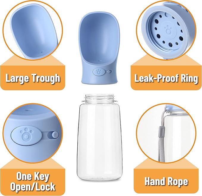 Mr. Pen- Portable Dog Water Bottle, 19 oz, Large, Leak Proof Puppy Water Dispenser with Drinking Feeder for Pets, Outdoor Walking, Hiking, Travel, Not Dishwasher Safe
