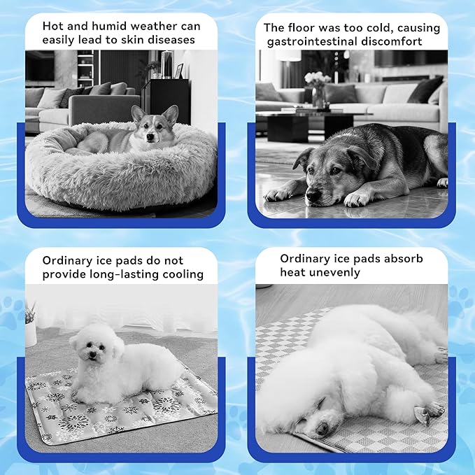 Dog Cooling Mat, Patented Gel Cooling Dog Bed, Non-Slip Waterproof Gel Cooling Pad for Small Dogs, Pet Cooling Mat for Indoors Outdoors, Crate Kennel Car Travel 16"x23.6"