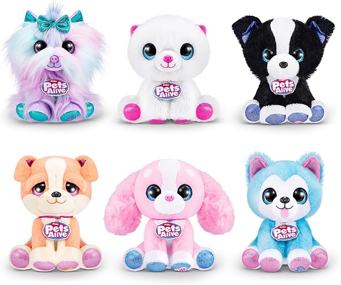 Pets Alive Pet Shop Surprise S3 Puppy Rescue (Yorkshire) by ZURU Surprise Puppy Plush, Ultra Soft Plushies, Compound Surprises Inside, Interactive Toy Pets, Electronic Speak and Repeat
