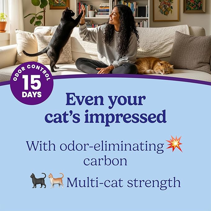 Fresh Step Clumping Cat Litter Multi-Cat Extra Strength Formula With Febreze Freshness, Multi Cat Litter With Ammonia Block Technology, 38 lbs. (4 x 9.5 lb. Bag)