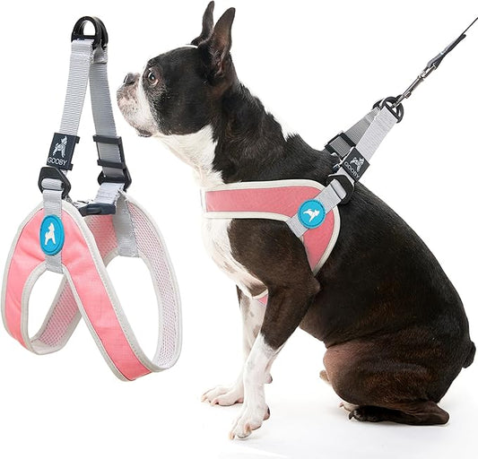 Gooby Simple Step in III Harness - Pink, Small - Small Dog Harness with Scratch Resistant Outer Vest - Soft Inner Mesh Harness for Small, Medium Dogs