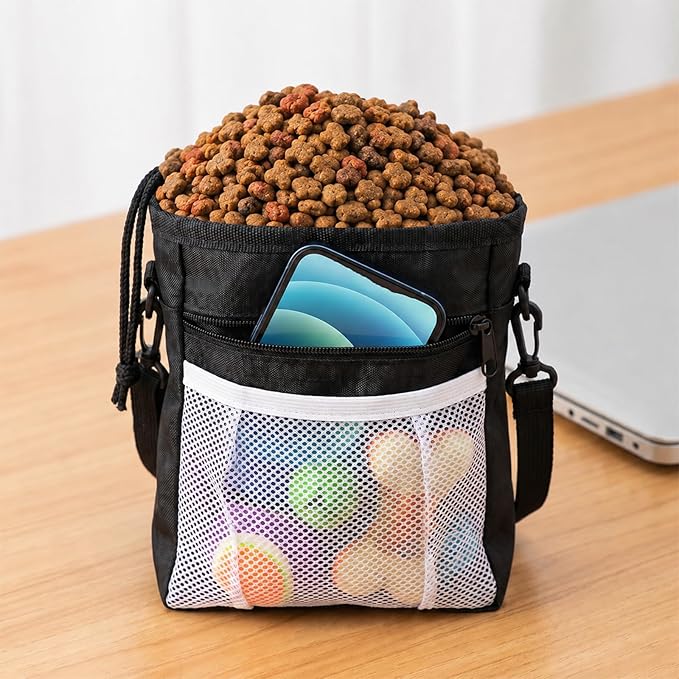 Dog Treat Pouches and Training Clicker Portable Hand Free Puppy Dogs Treat Bag with Carabiner Pets Feed Snack Reward Pocket for Pet Training Dog Treats Exercising Walking