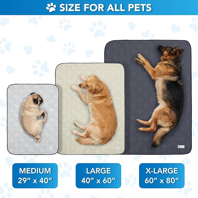 PetAmi Dog Cooling Mat, Waterproof Self Cooling Dog Pad with Non-Slip Backing, Q-Max >4.0 Pet Cooling Mat for Crate, Couch, Kennel & Car, Indoor Outdoor Summer Use, Beige, 60x80