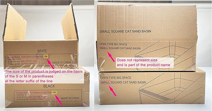Sfozstra Pink Open High-Sided Cat Litter Box - Medium, Anti-Scatter & Low Tracking, Raised Enclosure Leak-Proof, Easy-Clean ABS Material, for Cats Up to 13 lbs