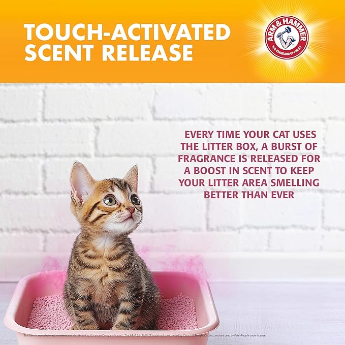 Arm & Hammer Cat Litter Deodorizing Crystals with Baking Soda Calming Litter Box Odor Eliminator Dissolving Crystals for Litter Odor Control Chamomile Scent 15 OZ Single Routine Litter Freshener