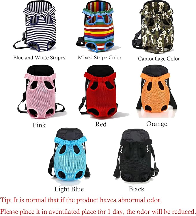 Pet Carrier Backpack, Adjustable Pet Cat Dog Carrier Backpack Travel Bag, Legs Out,Dog Carrier for Hiking Camping Travel, Sling Bag for Small Medium Dog Cat (Rainbow, Large (6.5-9LBS))