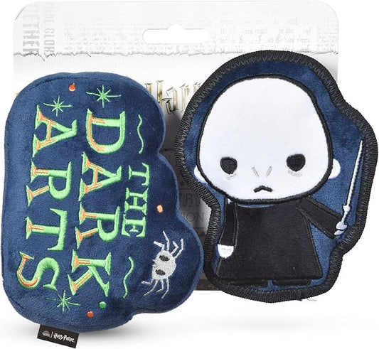 Harry Potter 2 Piece Dog Toy Set 6" You Know Who Plush Figure Toy and Dark Arts Plush Silhouette Flat Toy| Harry Potter Official Pet Toys and Accessories | Voldemort Dog Toy (FF22715)