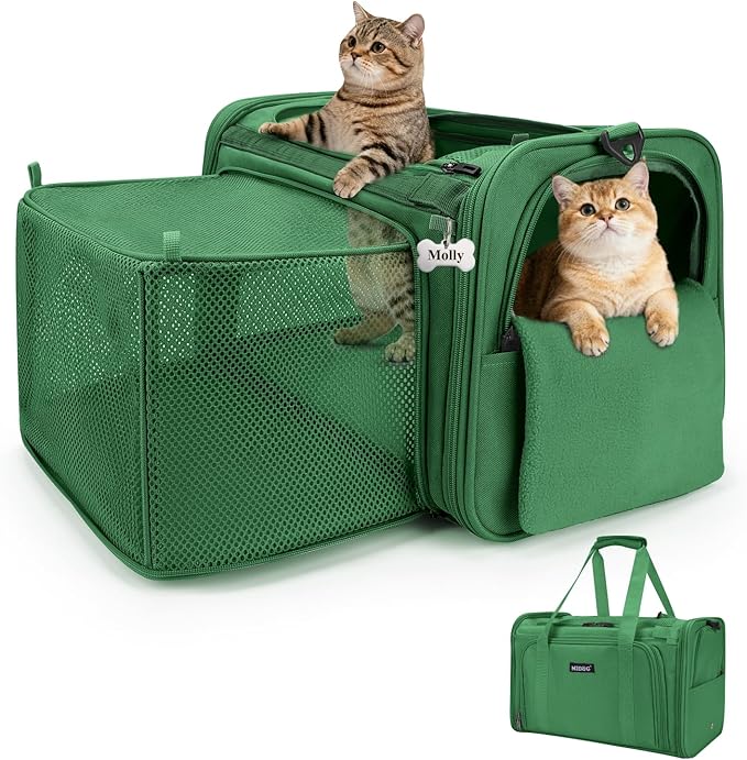 MIDOG Cat Carrier Soft for Small to Medium-Sized Cats,Up to 15 Lbs, TSA Airline Approved Soft Sided Pet Carrier,Collapsible Travel Cat Carry Bag(Grey)