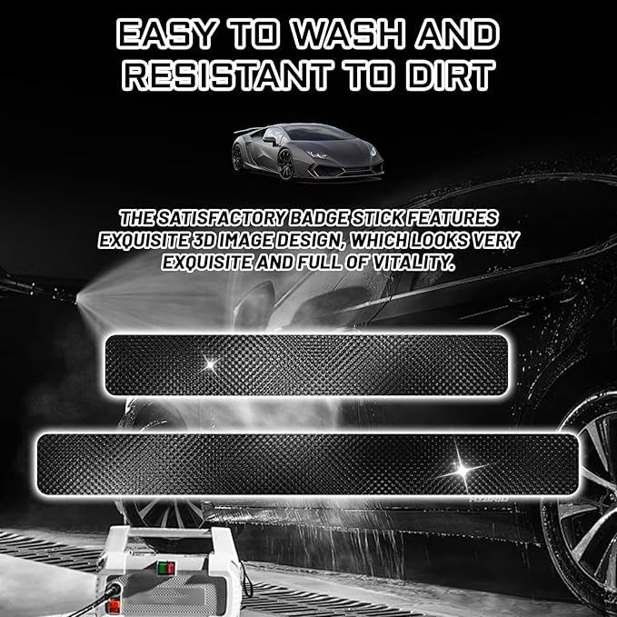 Black Door Sill Guard Protector, 4PCS 3D Carbon Fiber Anti-Scratch Door Entry Edge Bumper Sill Scuff Plate Trim, Front/Rear Door Threshold Protector Cover Sticker Strips