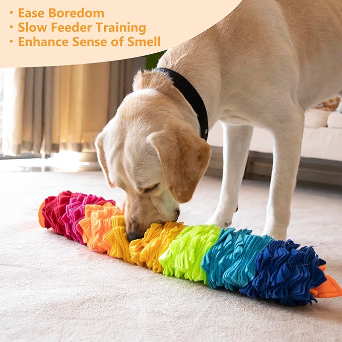 Ablechien Snuffle Ball and Rainbow Interactive Dog Snuffle Snake Puzzle Toy, Interactive Dogs Toys to Keep Them Busy, Puppy Dog Puzzle Toy with Storage Bag Machine Washable