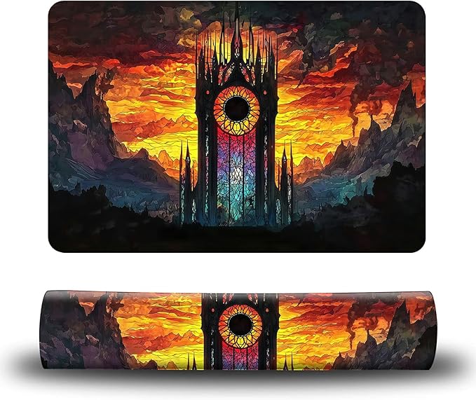 Dog Food Mat, 19.6" x 23.6" Absorbent Pet Feeding Mat for Food and Water, Waterproof Diatom Mud Pet Placemat with Non-Slip Rubber Backing, Cat Bowl Mat for Floors - Sunset Mountain Range