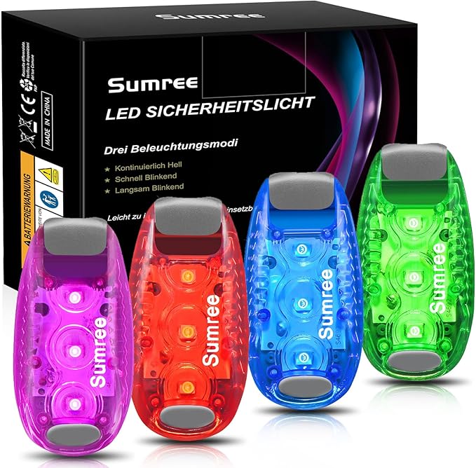 LED Safety Lights(4 Pack).Clip On Strobe&Running Lights.High Visibility Accessories Gear for Your Reflective,Bicycle etc.for Runners, Bike, Walking,Dog Collar, Stroller