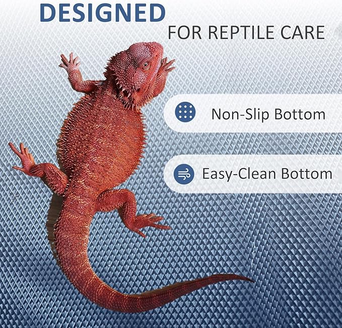 Eooqi Foldable Bearded Dragon Bathtub, Collapsible Reptile Bath Pool & Small Pet Water Tub, Portable Hard-Side Reptile Swimming Pool for Bearded Dragons, Hedgehogs and Hamsters (Gray, 19 x 3.5 in)