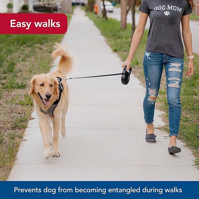 Coastal Pet Power Walker Dog Retractable Leash - Reflective Dog Leash - Stop-and-Release Control Button - Comfort Grip Handle - Pink - Large