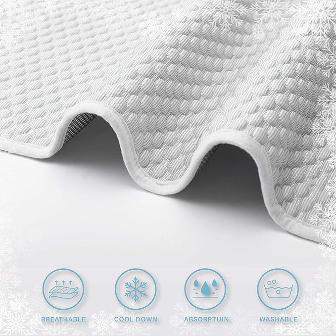 MICROCOSMOS Sleeping Pad & Pet Cooling Mat- Breathable Bubble Surface, EZ Clean. Keep Cooling for Pets, Kids and Adults in Summer.(GreyWhite, 48" x 24")