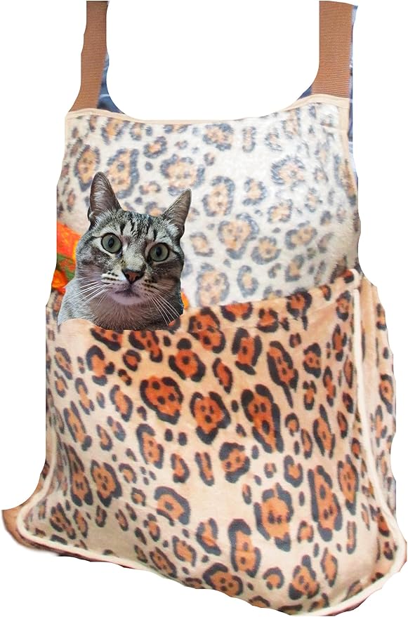 Pet Dog Cat Carrier for Lap Cat or Lap Dog Travel Shoulder Bag Sling Front Backpack Soft Plush Handmade (Brown)