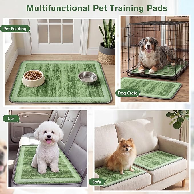 Washable Pee Pads for Dogs and Cats, 2 Pack Absorbent Thick Reusable Training Dog Pet Puppy Pads, Waterproof & Non-Slip Whelping Pads for Potty Training, Whelping, Playpen, Crate, Prevents Leakage