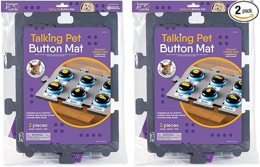 Hunger for Words Talking Pet Button Mat - 1pc Talking Dog Button Mat, Talking Dog Button Storage, Single Mat Holds Up to 6 Buttons (Buttons Sold Separately) (Pack of 2)