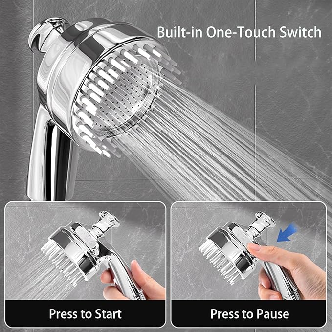 Dog Shower Head, Cat Bath Sprayer with Soft Silicone Massage and Pressure Boosting, Handheld Pet Washing Nozzle with Aerator