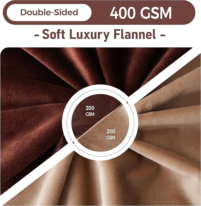 Waterproof Dog Blankets Pet Blanket 50"x60", Soft Fluffy Sofa Car Bed Protector, Reversible Leakproof Flannel Dog Blanket for Large Dogs(Brown)