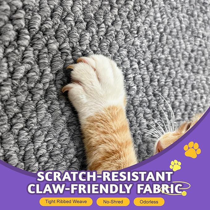 ENONCI Wall Corner Cat Scratcher | Cat Scratcher Wall Mounted with Faux Sisal & Carpet Pad, 23.6x11.8 Inch Furniture Protector for Indoor Cats to Protect Couches & Walls