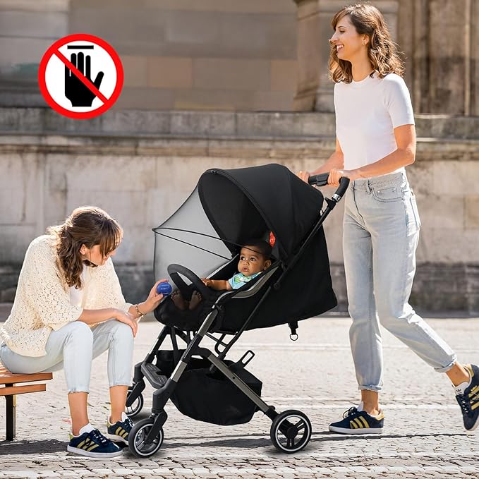 2-in-1 Stroller Cover, Mosquito Net for Baby Stroller with Sun Shade, Stroller Accessories - UV Protection & Breathable 3D Mesh with Two-Way Zipper, Universal Fit Most Stroller