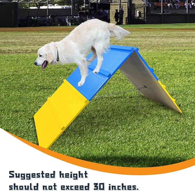 Tongmo Dogs Agility A-Frame: Premium Dog Agility Equipment for Backyard, Playground, and Park Settings - Non-Slip Dog Agility Equipment - Enhance Your Dog's Agility Course Experience