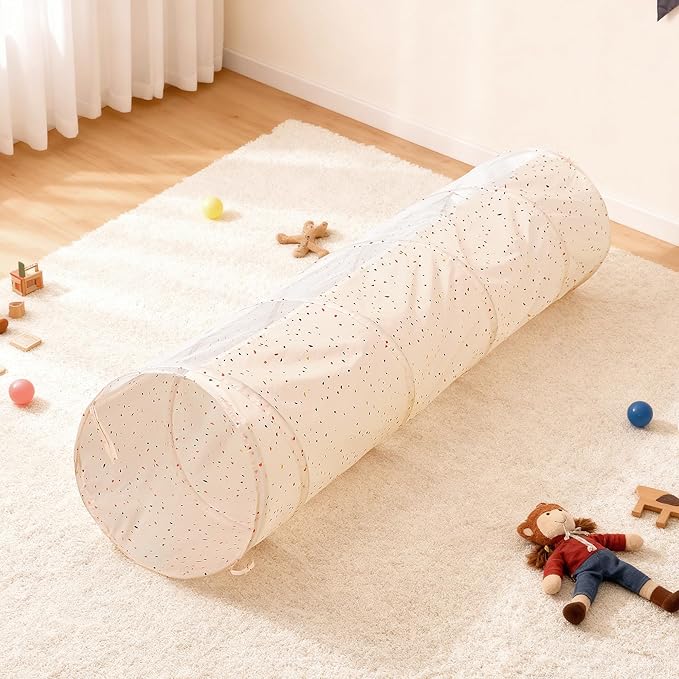 Crawling Kids Play Tunnel [ Pop Up Collapsible Mesh Tunnel ] for Children, Baby, Toddlers, Boys & Girls, Mobility Indoor Toys