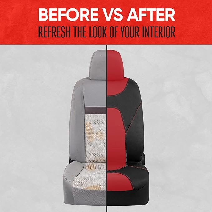 Motor Trend AquaShield Waterproof Front Seat Covers, Red Seat Covers for Cars – Neoprene Front Car Seats Cover, SUV Seat Covers Protector - Car Interior Cover for Auto, Trucks, & Dog Owners