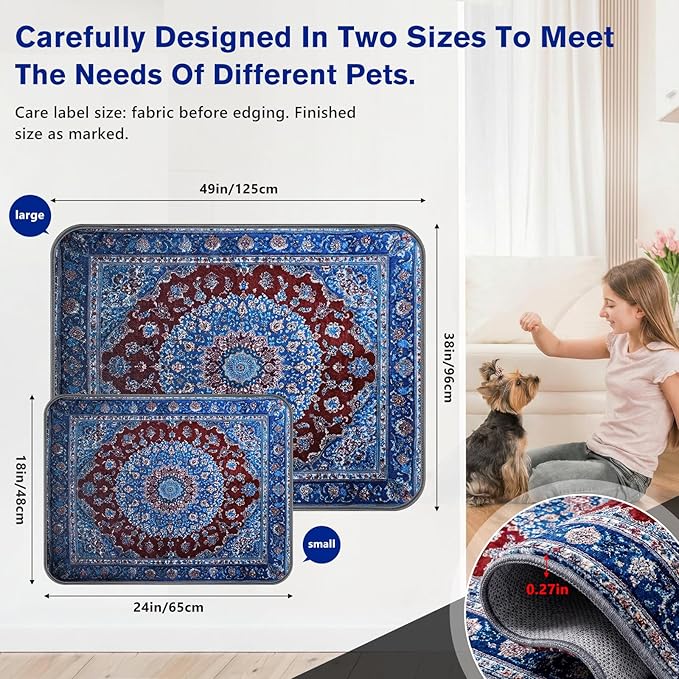 Washable Pee Pads for Dogs and Cats, 2 Pack Absorbent Thick Reusable Training Dog Pet Puppy Pads, Waterproof & Non-Slip Whelping Pads for Potty Training, Whelping, Playpen, Crate, Prevents Leakage