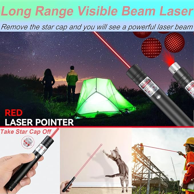 MEUSNO Laser Pointer, High Power Lazer Pointer, Red Laser High Power Rechargeable Laser Pointer for Presentations Outdoor Cat Dog Toy Lazer Light Pointer Pen Red Laser Cat Toy Pointer