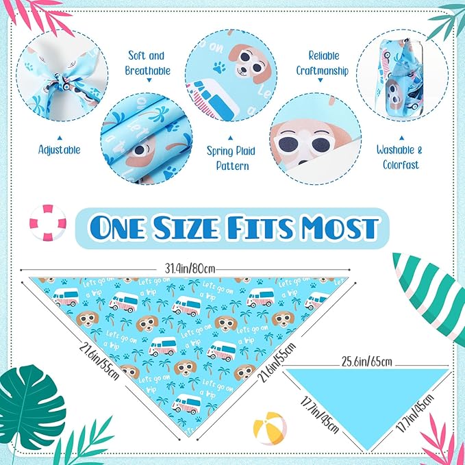 Sanwuta 60 Pcs Summer Bandana for Dog Fruit Dog Bandanas Bulk Adjustable Pet Bibs Triangle Scarf Cat Costume for Small to Large Pet