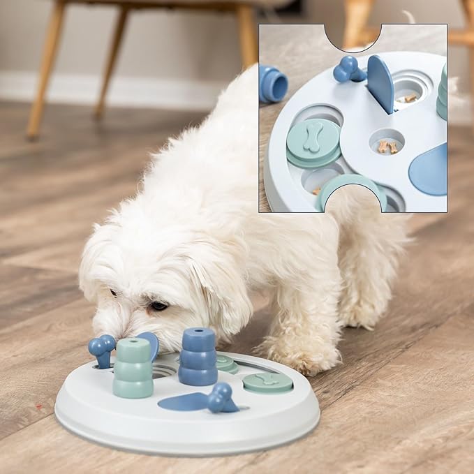 TRIXIE Flip Board Dog Activity Interactive Toy, Level 2 Food Puzzle Game, Brain Teasing Treat Dispenser, IQ and Mental Development Toy for Smart Dogs, Enrichment Toy for Boredom Busting