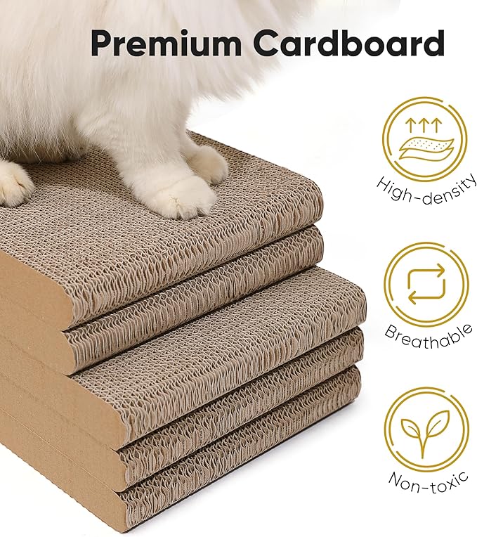 FUKUMARU 2 Packs Replacement Cat Scratcher, Reversible Replacement Refills Cat Scratch Boards for L Shaped Scratching Pad 26.8 Inch ST01