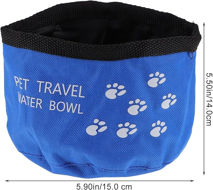 POPETPOP Foldable Dog Bowl Food Grade Waterproof Portable Travel Bowl for Pet Food and Water Feeding with Carabiner Clip Lightweight 5.9X2X3.5 Inch