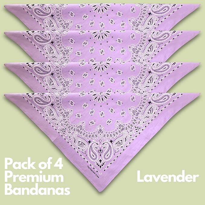 The Peacock Crew Premium Soft Cotton Bandanas Pack for Men and Women Paisley 22 x 22 inches