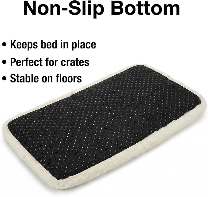 Dog Crate Bed 22x13,Washable Dog Crate Pad for Medium Dogs,Soft Kennel Bed Mattress with Non Slip Bottom,Beige