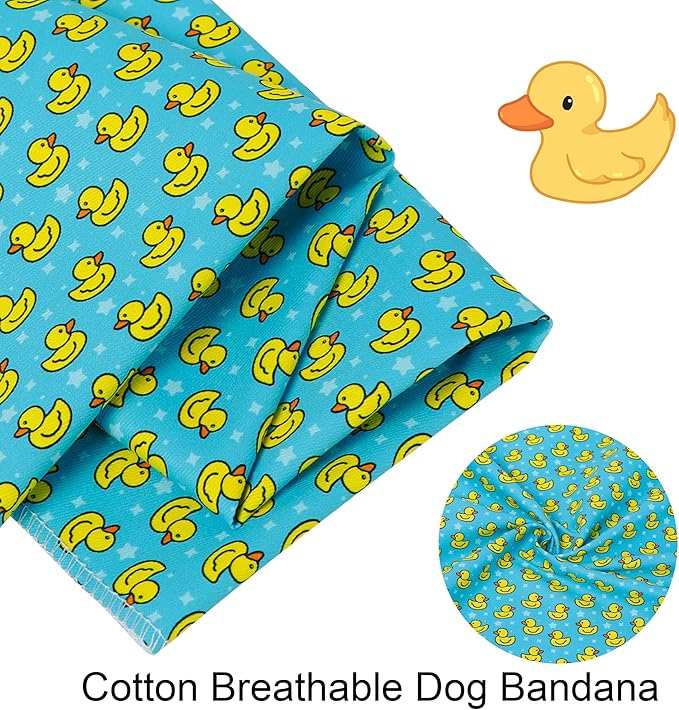 ARING PET Summer Dog Bandanas, Cute Mint Green Yellow Duck Pet Bandana Scarf Triangle Bib for Small Medium Large Boy Girl Dogs Cats, Puppy Kerchief for Daily Wear Walks Party Photos-S