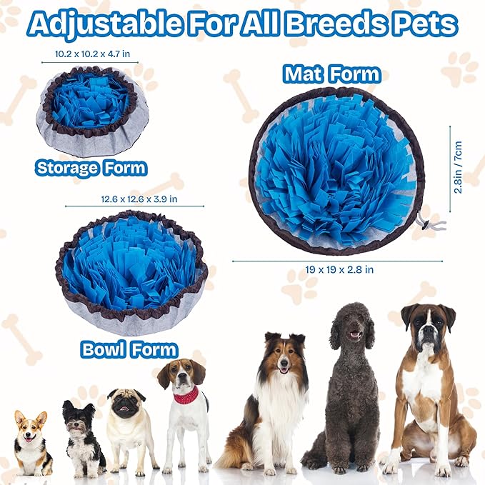 Snuffle Mat for Dogs | Travel-Friendly Snuffle mat Encouraging Foraging | Dog Snuffle mat Crafted for Daily Enrichment | Dog sniff mat Feature for Slow Eating Habits (Blue)